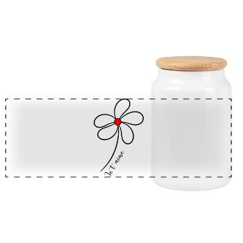 VALENTINE'S DAY. Bachelorette party. I LOVE YOU. I LOVE YOU. LOVE - Panoramic Cookie Jar with Wooden Lid - white - Front