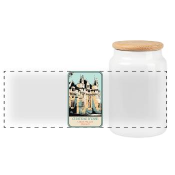 Château d'Ussé, Vallée de la Loire - Boîte à biscuits avec couvercle en bois - blanc - Devant