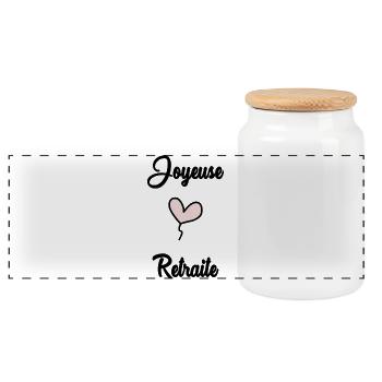 RETRAITE. JOYEUSE RETRAITE - Boîte à biscuits avec couvercle en bois - blanc - Devant