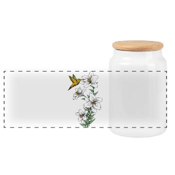 nature 2 - Boîte à biscuits avec couvercle en bois - blanc - Devant