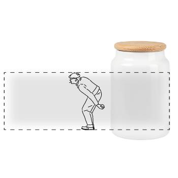 Joueur de pétanque gaucher - Boîte à biscuits avec couvercle en bois - blanc - Devant