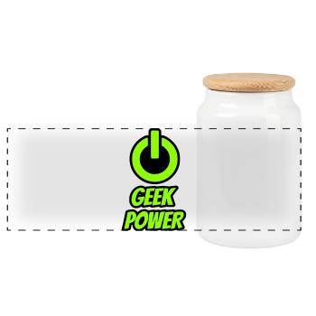 Geek power - Panoramic Cookie Jar with Wooden Lid - white - Front