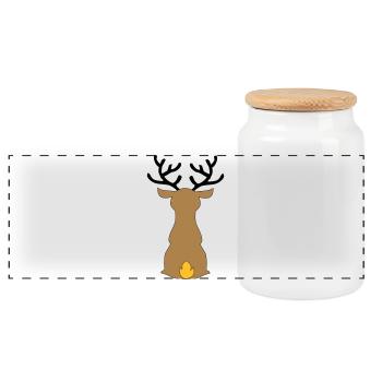 Cadeaux amusants pour Noël - Boîte à biscuits avec couvercle en bois - blanc - Devant
