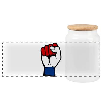 Holland Flagge Faust - Panorama Keksdose mit Holzdeckel - Weiß - Vorne