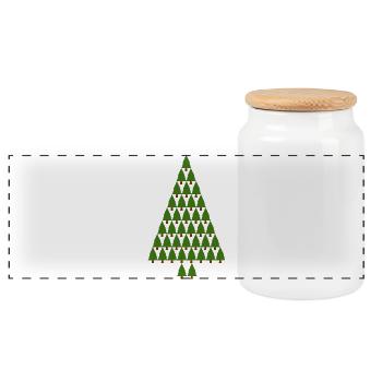 arbre de Noël arbre de Noël arbre de Noël - Boîte à biscuits avec couvercle en bois - blanc - Devant
