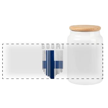 Drapeau de la Finlande, fierté finlandaise - Boîte à biscuits avec couvercle en bois - blanc - Devant