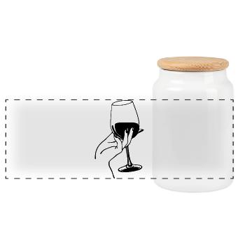 Amateur de vin noir - Boîte à biscuits avec couvercle en bois - blanc - Devant