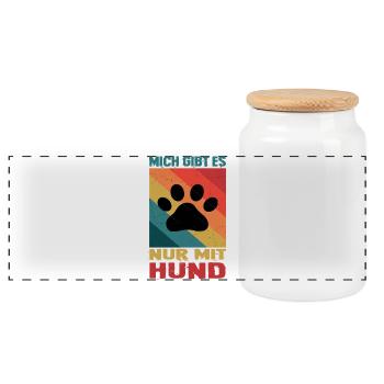 Gassi Outfits Hunde Herrchen Hundehalter Hund - Panorama Keksdose mit Holzdeckel - Weiß - Vorne