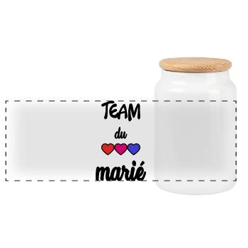 MARIE. FUTUR MARIE. EVJF. TEAM. TEAM MARIE - Boîte à biscuits avec couvercle en bois - blanc - Devant