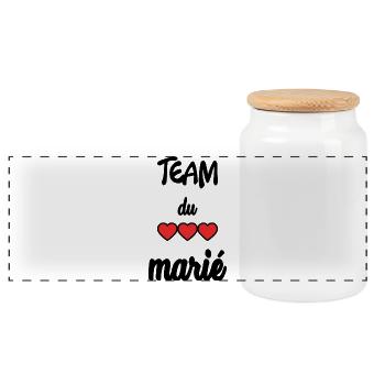 EVJF. MARIE. TEAM. TEAM MARIE. FUTURE MARIE - Boîte à biscuits avec couvercle en bois - blanc - Devant