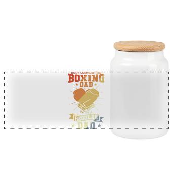 Boxer Papa - Panorama Keksdose mit Holzdeckel - Weiß - Vorne