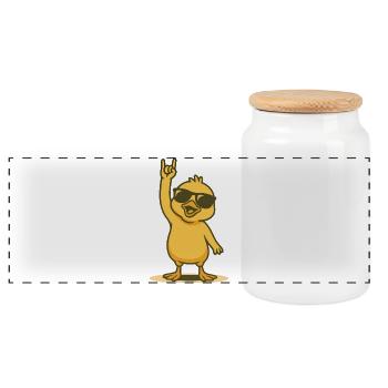 Rock'n'Roll Chick Power - Panoramic Cookie Jar with Wooden Lid - white - Front