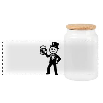 Marié Enterrement de vie de garçon Stick Figure - Boîte à biscuits avec couvercle en bois - blanc - Devant