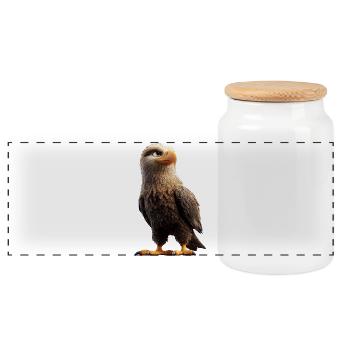 Eagle Bald Eagle Golden Eagle White-tailed Eagle - Panoramic Cookie Jar with Wooden Lid - white - Front