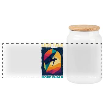Grimpeur abstrait avec palette de couleurs - Boîte à biscuits avec couvercle en bois - blanc - Devant