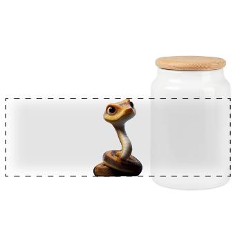 serpent, python, cobra, serpent à sonnettes, serpents - Boîte à biscuits avec couvercle en bois - blanc - Devant