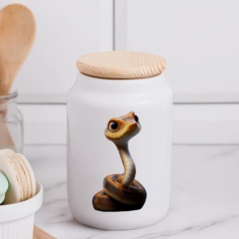 serpent, python, cobra, serpent à sonnettes, serpents Boîte à biscuits avec couvercle en bois