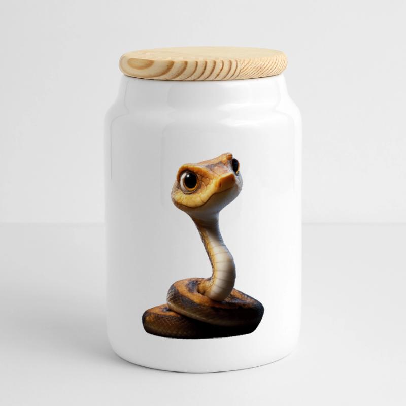 serpent, python, cobra, serpent à sonnettes, serpents Boîte à biscuits avec couvercle en bois