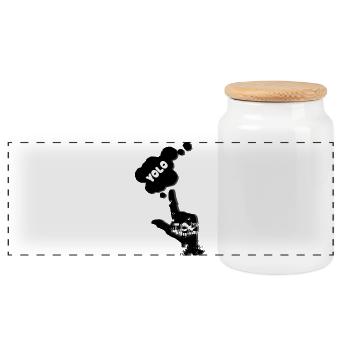 Illustration de bombe fumigène explosive - Boîte à biscuits avec couvercle en bois - blanc - Devant