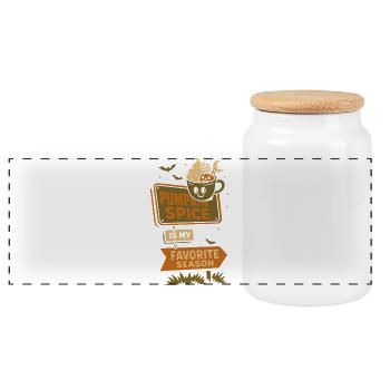 L’épice de citrouille est ma saison préférée drôle - Boîte à biscuits avec couvercle en bois - blanc - Devant