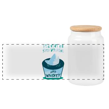 Whiskey Saying Whiskey Drinker Whiskey Lovers - Panoramic Cookie Jar with Wooden Lid - white - Front