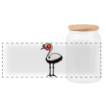 autruche Halloween bande dessinée zombie - Boîte à biscuits avec couvercle en bois - blanc - Devant
