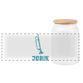 Jorik - Panorama Keksdose mit Holzdeckel - Weiß - Vorne