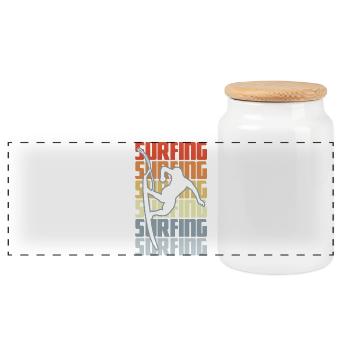 Surf coach - Panoramic Cookie Jar with Wooden Lid - white - Front