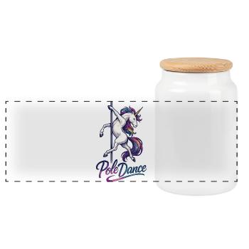 Pole Dance Licorne Pole Dancer Pole Gift - Boîte à biscuits avec couvercle en bois - blanc - Devant