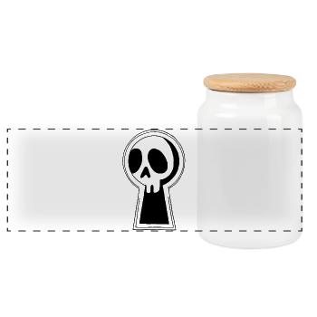 The Black Death is watching us - Panoramic Cookie Jar with Wooden Lid - white - Front