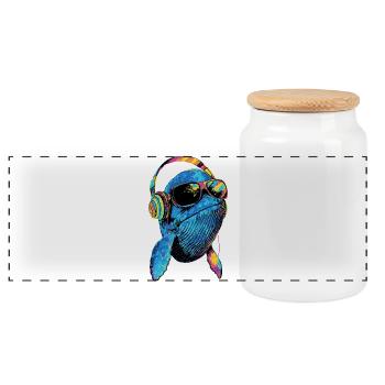 Baleine bleue Baleine Baleines bleues Baleines Chant Baleine Plongeur Baleines Océan - Boîte à biscuits avec couvercle en bois - blanc - Devant