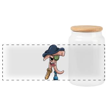 Pi – Math Pirate - Panoramic Cookie Jar with Wooden Lid - white - Front