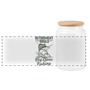 Objectifs de retraite Pêche aux gros poissons - Boîte à biscuits avec couvercle en bois - blanc - Devant