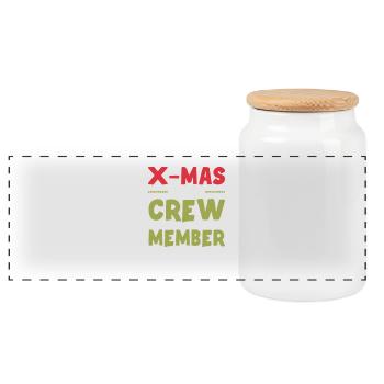 X-Mas Crew Member - Panoramic Cookie Jar with Wooden Lid - white - Front