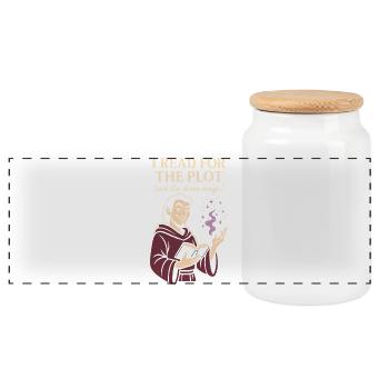 Booktok Fantasy Bookish Humor Gift for - Panoramic Cookie Jar with Wooden Lid - white - Front