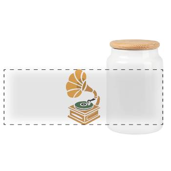 Plaque tournante vintage Retro Cartoon Design - Boîte à biscuits avec couvercle en bois - blanc - Devant