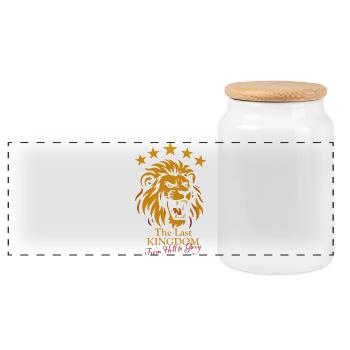Le Lion du Dernier Royaume de l’Enfer à la Gloire - Boîte à biscuits avec couvercle en bois - blanc - Devant