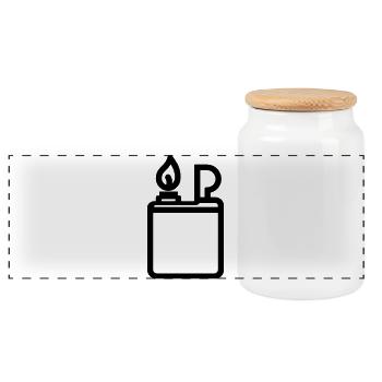 lighter - Panoramic Cookie Jar with Wooden Lid - white - Front