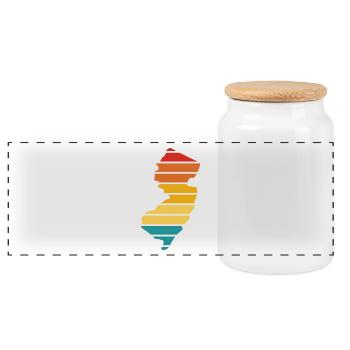 New Jersey - United States of America - Stripes - Panorama Keksdose mit Holzdeckel - Weiß - Vorne