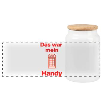 Das war mein Handy – Retro Call! Damals, früher  - Panorama Keksdose mit Holzdeckel - Weiß - Vorne