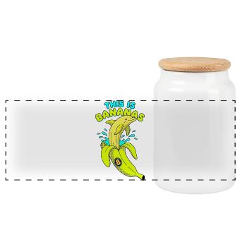 Voici le dauphin du 8e anniversaire de Bananas - Boîte à biscuits avec couvercle en bois - blanc - Devant