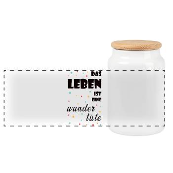 La vie est un sac à atterrir - Boîte à biscuits avec couvercle en bois - blanc - Devant