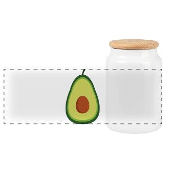 avocat - Boîte à biscuits avec couvercle en bois - blanc - Devant