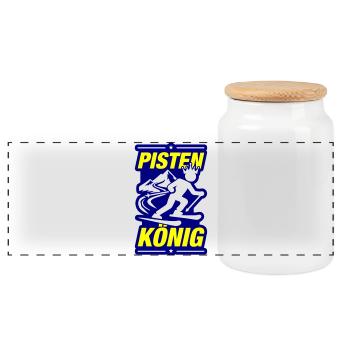 Pistes de ski de König - Boîte à biscuits avec couvercle en bois - blanc - Devant