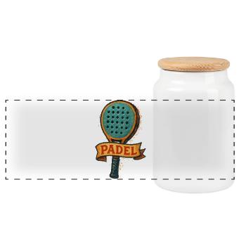 Raquette de Padel - Padeliste - Boîte à biscuits avec couvercle en bois - blanc - Devant