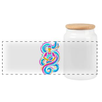 Plombier à clé - Boîte à biscuits avec couvercle en bois - blanc - Devant