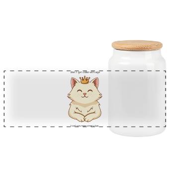 Kitty Queen : Plus jeune chaque jour ! - Boîte à biscuits avec couvercle en bois - blanc - Devant