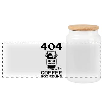 Fun Shirt 404 Not Found Shirt, Hoodie, Tasche - Panorama Keksdose mit Holzdeckel - Weiß - Vorne