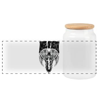 Angel of Death - Panoramic Cookie Jar with Wooden Lid - white - Front