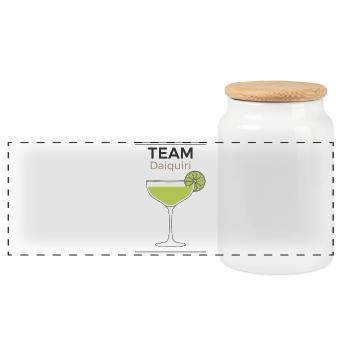 Hen Party Cocktail Team Daiquiri - Panoramic Cookie Jar with Wooden Lid - white - Front